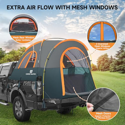 Truck Bed Tent 6.4' ~ 6.7' Easy Set Up Umburato Pickup Truck Tents for Camping