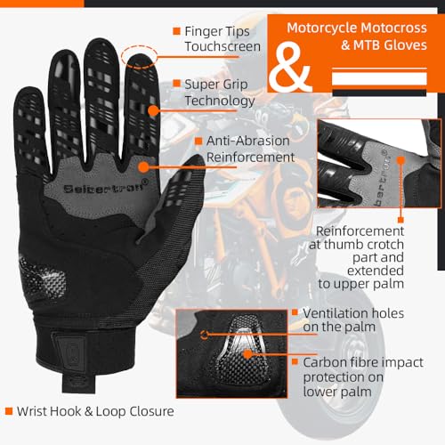 SPS 2 Unisex Touchscreen Road Racing Motorcycle MTB Sports Gloves Also fit BMX MX ATV Mountain Bike Bicycle Cycling Off
