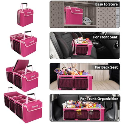 Collapsible Trunk Organizer with Insulated Leakproof Cooler Bag