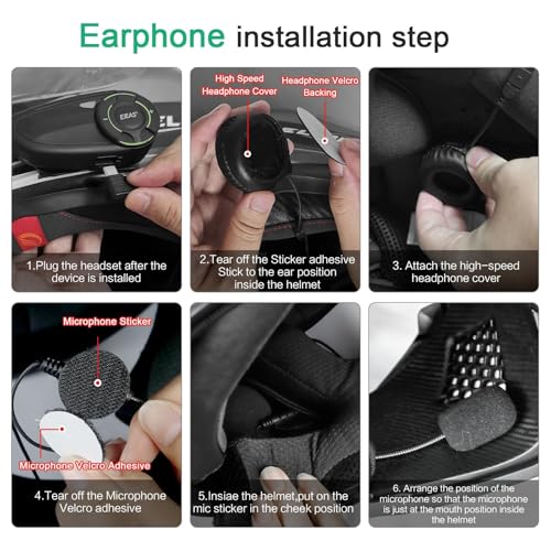 Q8 Motorcycle Helmet Bluetooth Headset (2 Count)