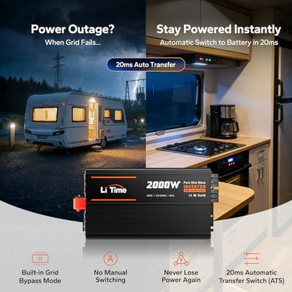 2000W Power Inverter with ATS Transfer Switch