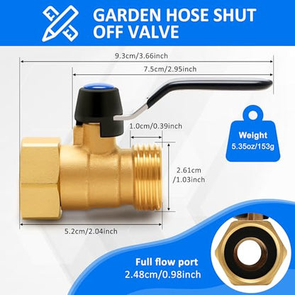 Brass Garden Hose Shut Off Valve with Full