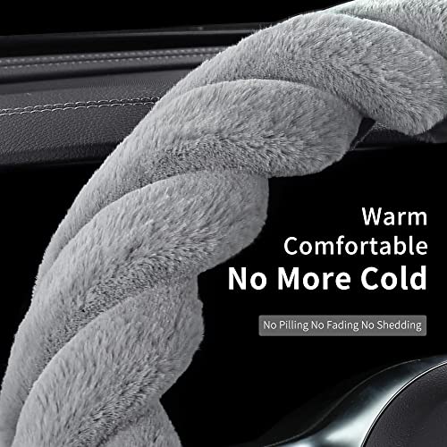 Luxury Fluffy Winter Car Steering Wheel Cover for Women Soft Warm Cute Auto Accessories for Jeep