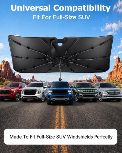 2026 Upgraded] Weektic Windshield Sun Shade Umbrella for Expedition