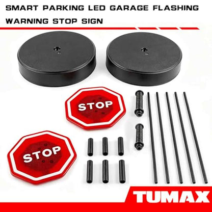 LED Stop Sign Garage Parking Assistant with Upgraded 5.2mm Rod and Reinforced ABS Sleeves (2 Count)