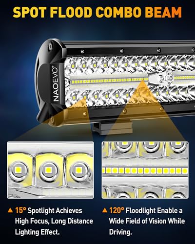12 Inch LED Light Bar with 4PCS 4 Inch LED Pod