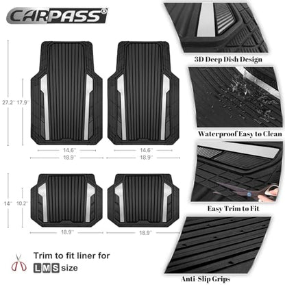 Heavy Duty Rubber Car Mats Metallic