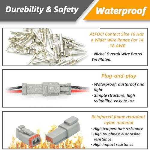 8 Sets 2 Pin DT Waterproof Connector Kit