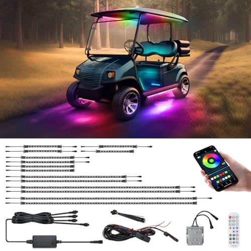 Golf Cart Underglow LED Strip Lights Accent Neon Lighting Kit w