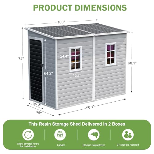 8x4 FT Resin Lean to Shed