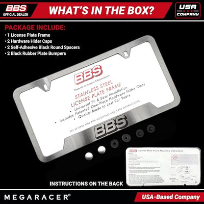 Authentic BBS Brushed Chrome License Plate Frame
