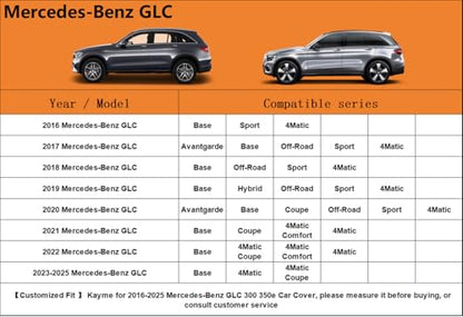 6 Layers Waterproof SUV Car Cover for Mercedes Benz GLC 2016
