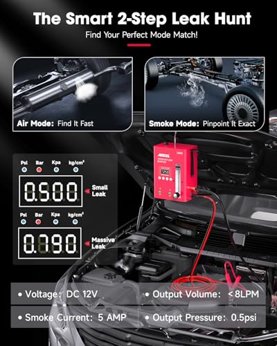 L3000 Digital Automotive Smoke Leak Detector with LED Pressure Gauge