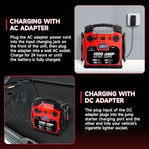 Car Battery Jump Starter with Air Compressor Portable Tire Inflator