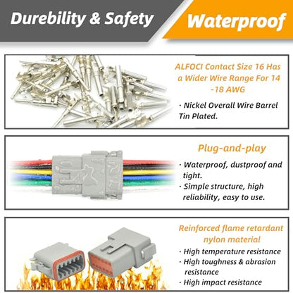 2 Sets 12 Pin DT Waterproof Connector Kit