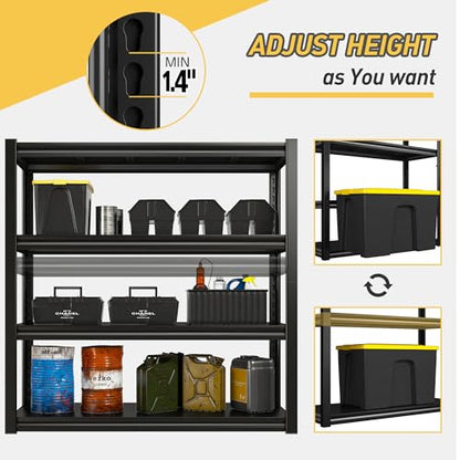 40" W Garage Shelving Heavy Duty Storage Shelves 56.9" H Metal Shelving Heavy Duty Load 1600LBS Adjustable Metal Shelves for Storage for Pantry Kitchen 40" W x 19.1" D x 56.9" H 3 Pack (3 Count)
