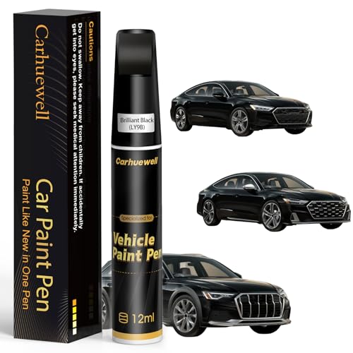 LY9B) Brilliant Black Touch Up Paint Compatible with Audi, Exact Match Car Paint Pen Automotive Scratch Repair Remover Kit Quick & Easy Solution for Vehicle Chips and Nicks
