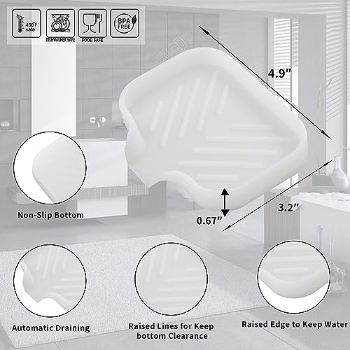 Silicone Soap Dish with Drain Spout