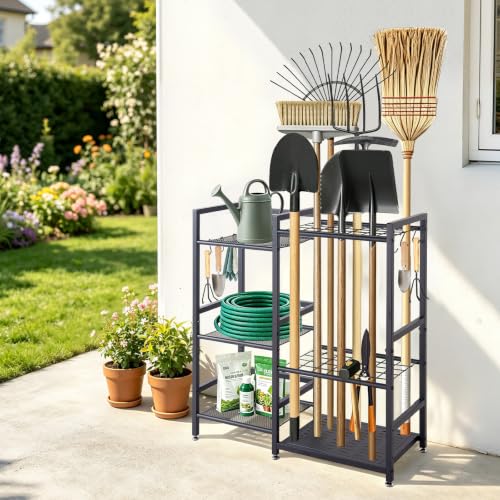 Garden Tool Organizer with Guard Rail