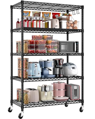 36"W x 16"D x 79"H Wire Shelving with Wheels