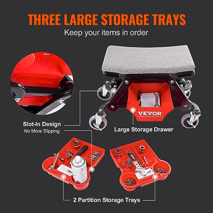 Mechanic Stool 300 LBS Capacity Garage Stool Gift for Men