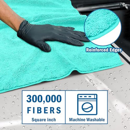 Professional Large Microfiber Car Drying Towels 2 Pack (2 Count)