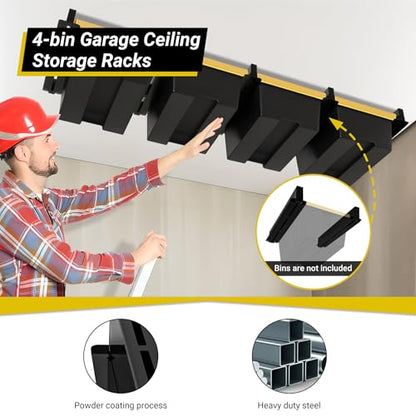 Overhead Garage Storage Rack for Totes (5 Count)