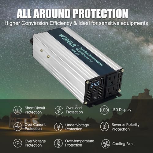 600W Pure Sine Wave Inverter 36V DC to 110V 120V AC Power Converter with LED Display