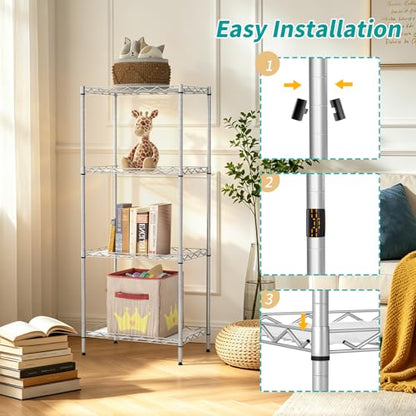 4 Tier Wire Storage Shelves