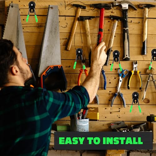 14 Pcs Large Magnetic Hooks Heavy Duty Garage Magnet Hooks Strong Storage Utility Magnetic Hangers with Anti Slip Rubber Coating for Indoor and Outdoor Hanging (14 Count)