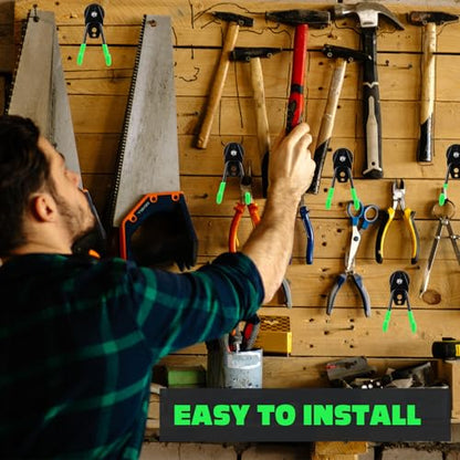 14 Pcs Large Magnetic Hooks Heavy Duty Garage Magnet Hooks Strong Storage Utility Magnetic Hangers with Anti Slip Rubber Coating for Indoor and Outdoor Hanging (14 Count)