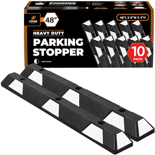 48" Heavy Duty Rubber Parking Stopper (10 Count)