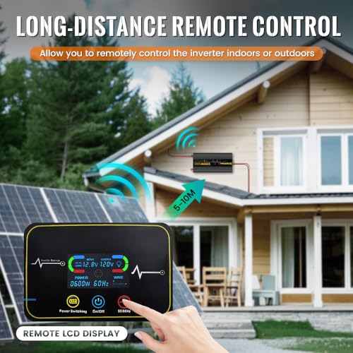 2000W Pure Sine Wave Power Inverter 12V DC to 120V AC 60HZ with LCD Display