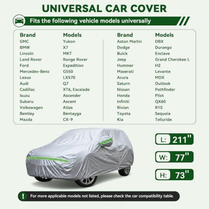 6 Layers Premium SUV Car Cover Waterproof All Weather Weatherproof UV Sun Protection Snow Dust Storm Resistant Outdoor Exterior Custom Form