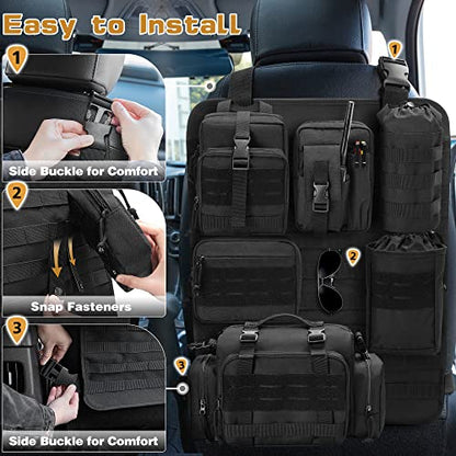 6 Pack Tactical Car Seat Back Organizer for Truck (6 Count)