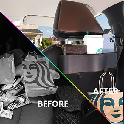 Backseat Car Organizer with Cup Holder &Headrest Hooks (2 Count)