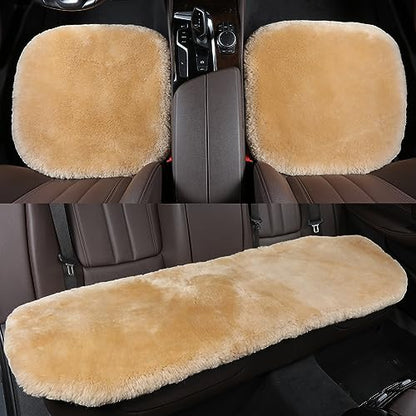 Genuine Sheepskin Car Rear Seat Rear Cover for Fuzzy Fur Wool Cushion