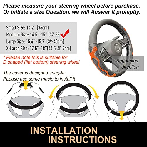 D Shaped Comfy Grip Steering Wheel Cover 14.5