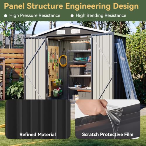 6'x4' Outdoor Storage Shed with Base