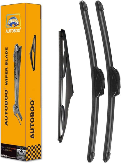 AUTOBOO 15"+15" Windshield Wipers with 13 Inch Rear Wiper Blade Replacement for Jeep wrangler JK 2008-2018,Jeep wrangler 2007-2017-Original Factory Quality (Pack of 3)