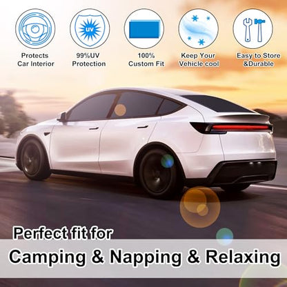 Window Shades for Tesla Model Y Juniper 2025 2026 Accessories Car Side Full Windows Rear Triangular Windshield Sun Shade Sun UV Rays & Privacy Protection for Camping (8 Count)
