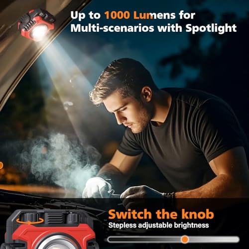 2 Pack 2400LM Magnetic Rechargeable Work Light (2 Count)