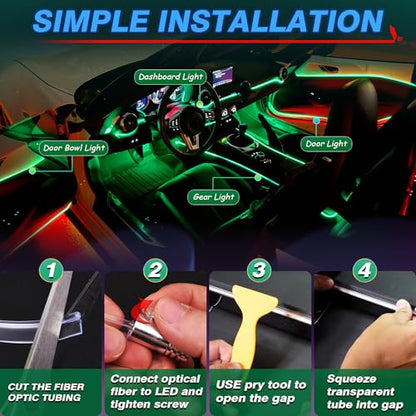 6 in 1 RGB Interior Car LED Strip Lights (28.8 Ounce)