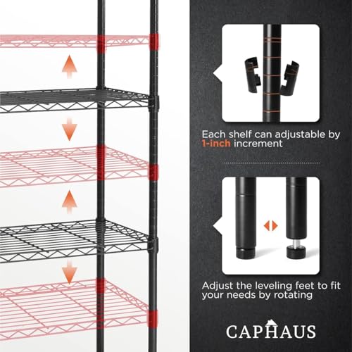 NSF Black Adjustable Shelf Wire Shelving Unit w (4 Count)