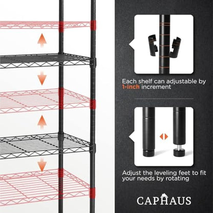 NSF Black Adjustable Shelf Wire Shelving Unit w (4 Count)