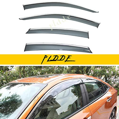 Chrome Trim Rain Guards Window Visors for 2016 (4 Count)