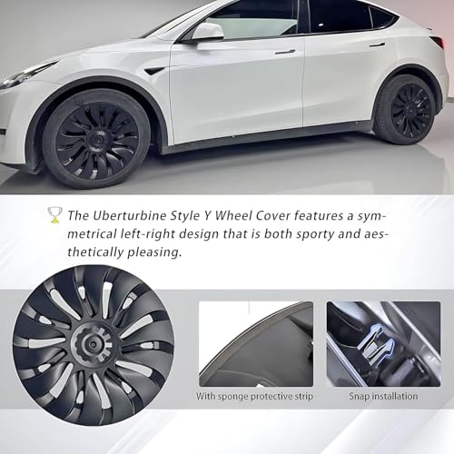 Wheel Cover Fits for Tesla Model Y 19 Inch Gemini 2020 (4 Count)