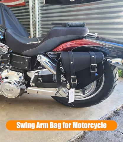 Motorcycle Saddle Bags Leather Motorcycle Solo Swing Arm Bag For Softails Sportsters Choppers Waterproof Side Bags