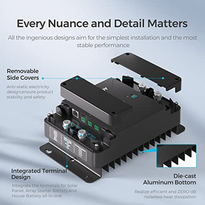 Smart 50A DC DC MPPT Battery Charger 12V