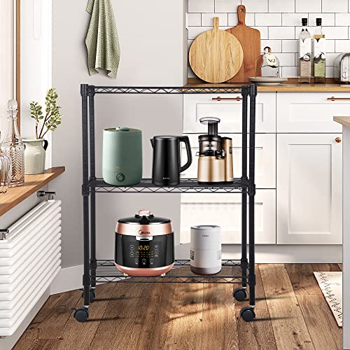 3 Tier Wire Shelf with Wheels